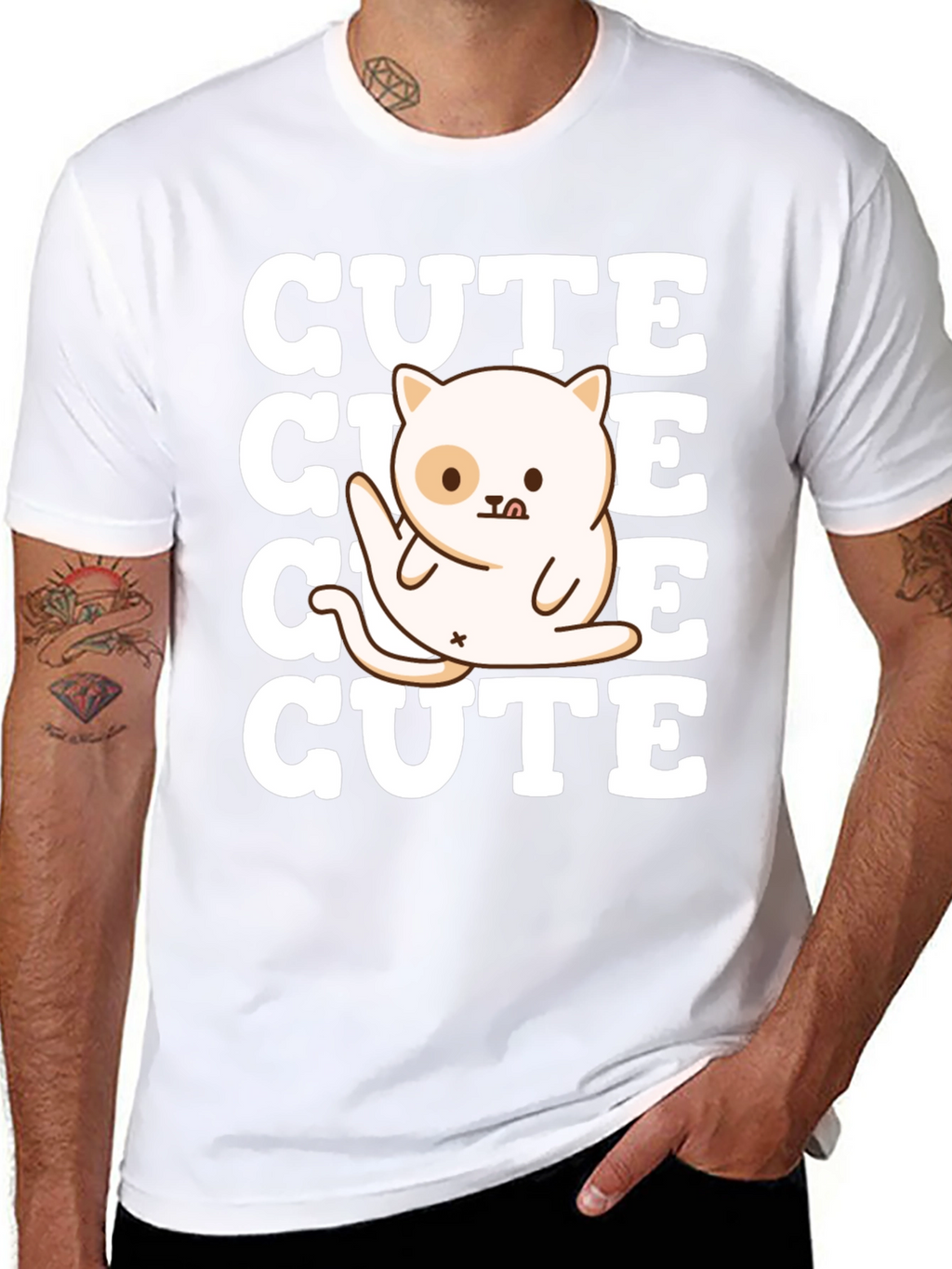 Cute Cat Graphic Tee - Soft Cotton Blend