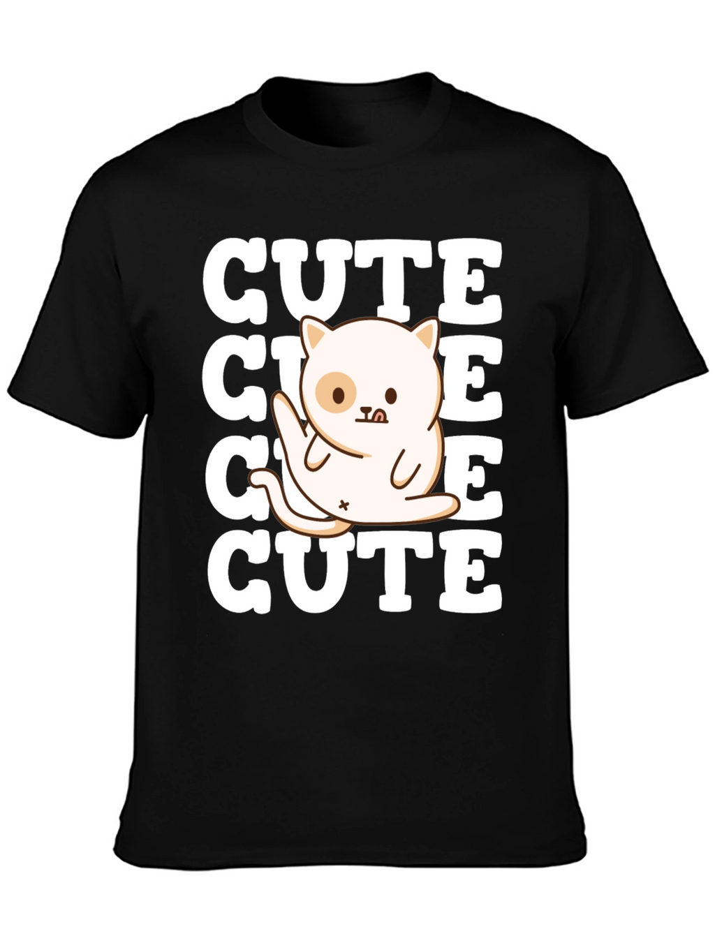 Cute Cat Graphic Tee - Soft Cotton Blend