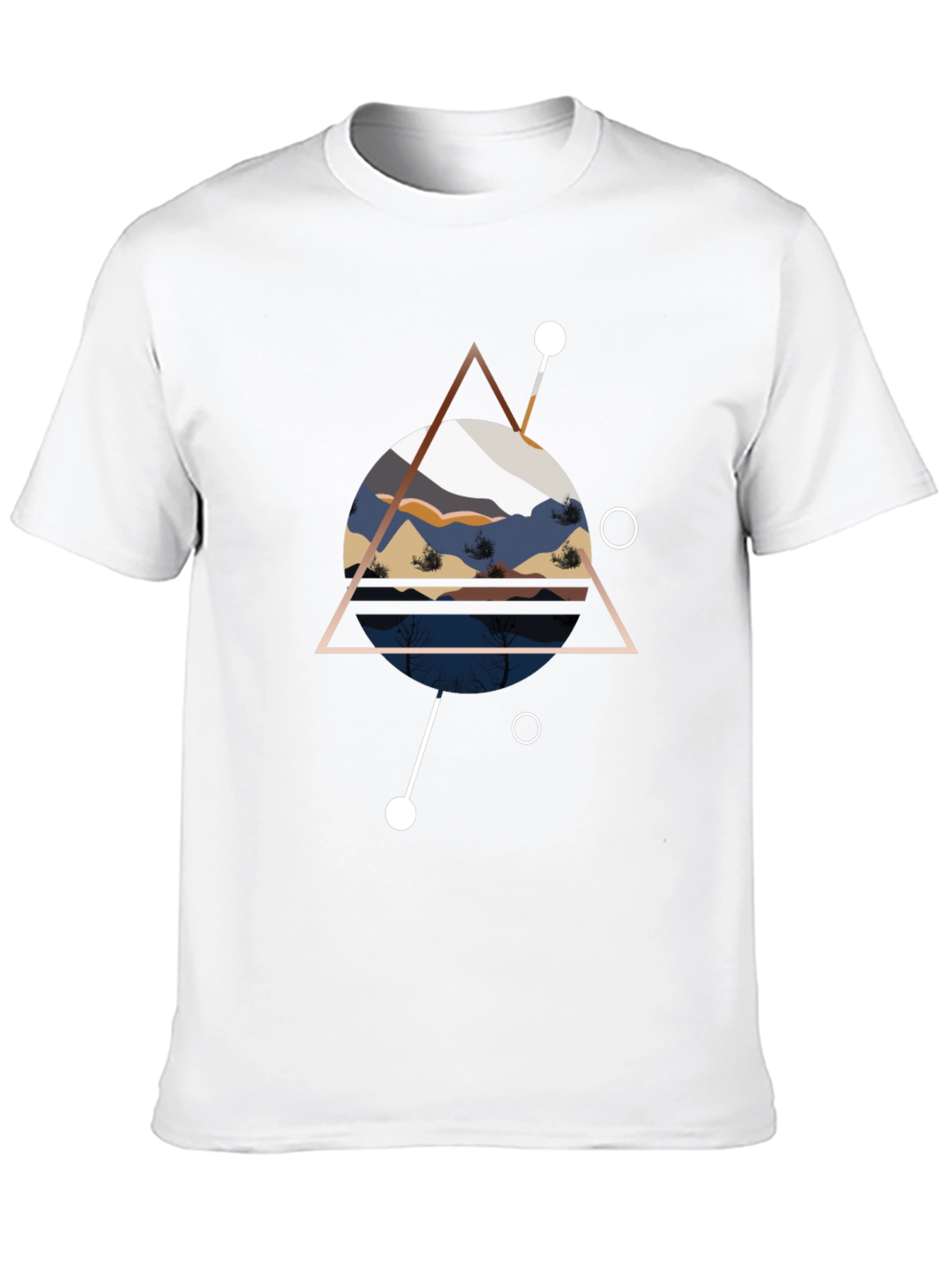 Geometric Mountainscape Black T-Shirt
