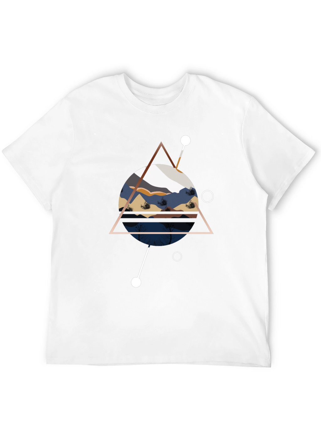 Geometric Mountainscape Black T-Shirt