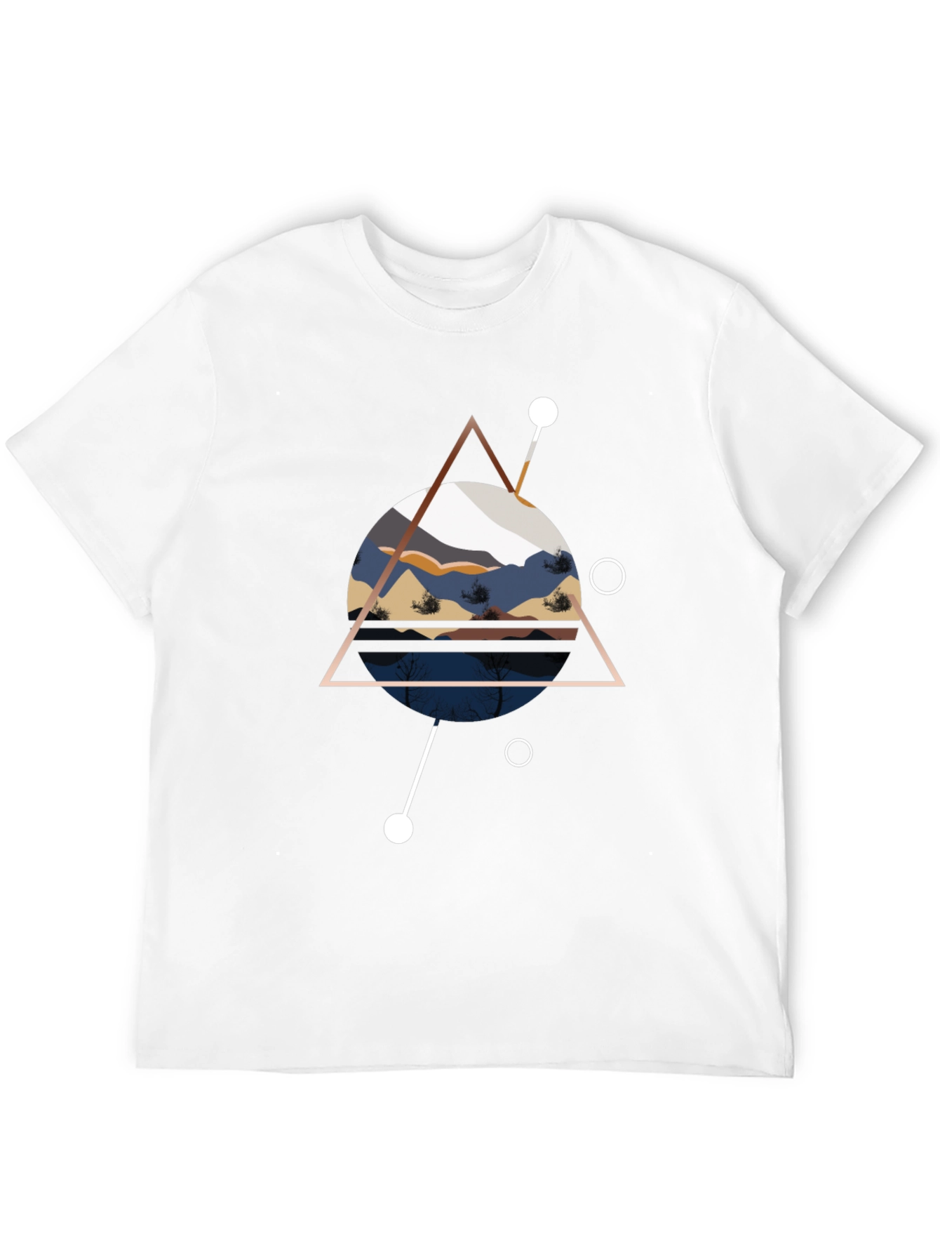 Geometric Mountainscape Black T-Shirt