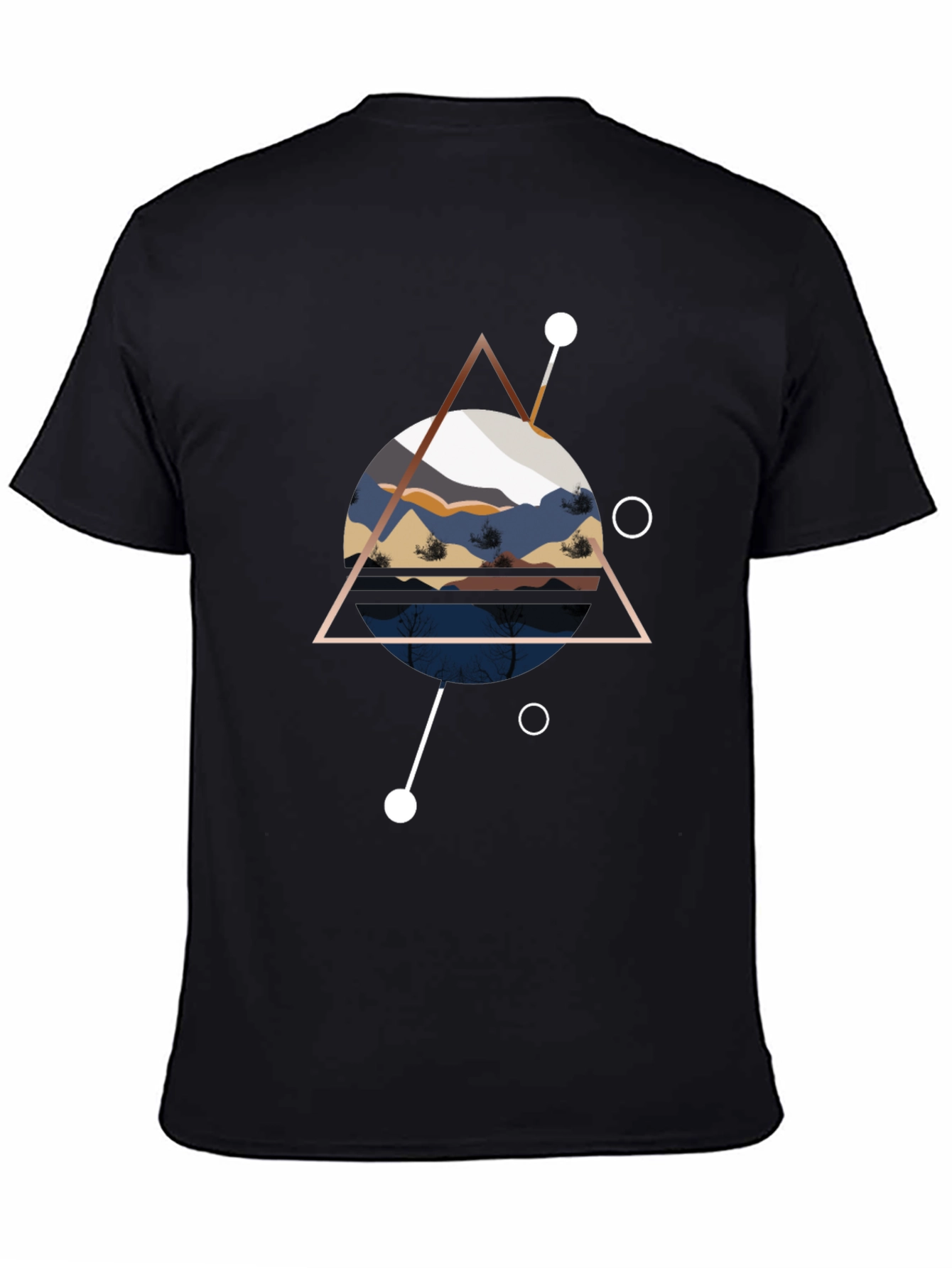 Geometric Mountainscape Black T-Shirt