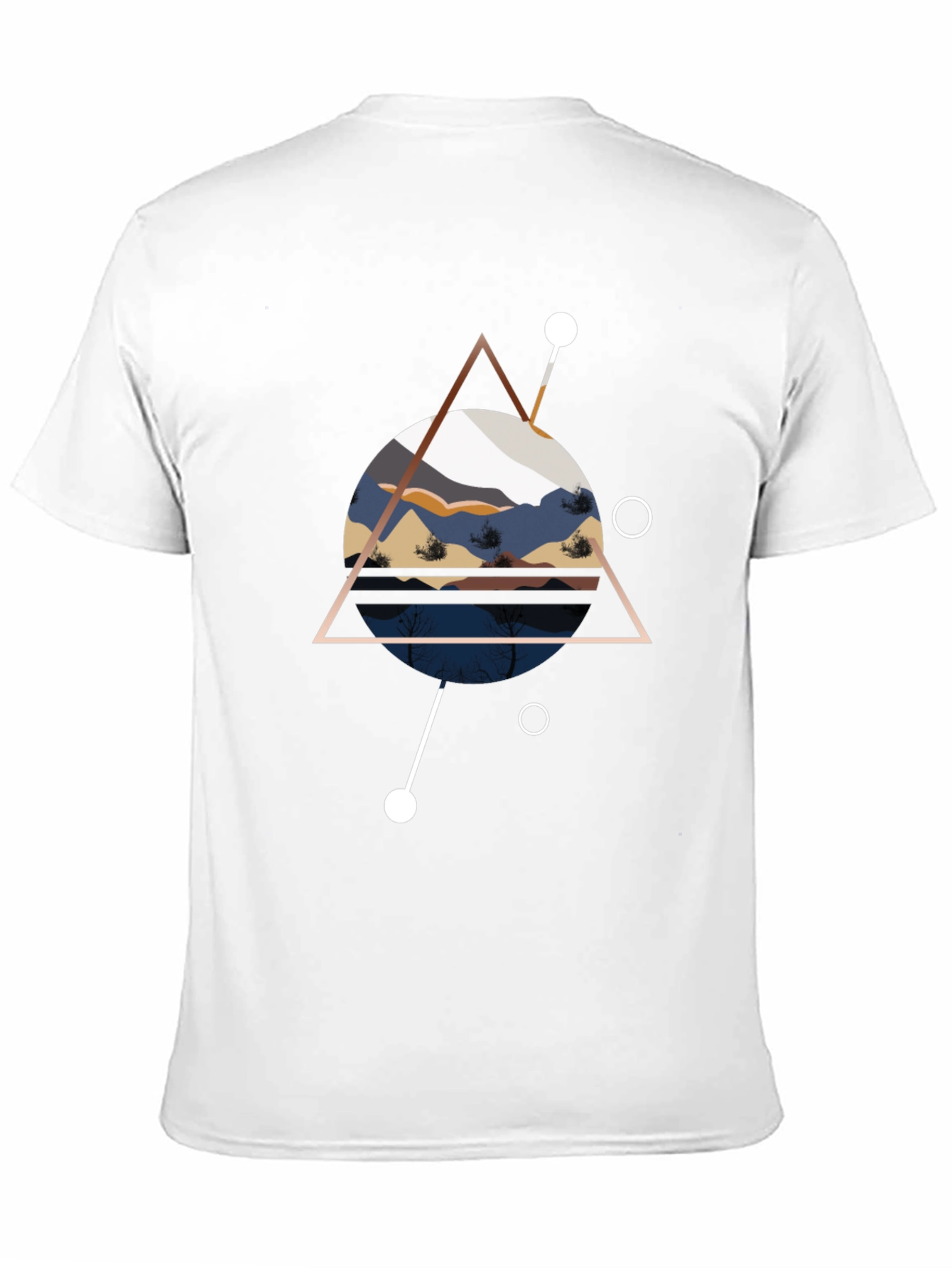 Geometric Mountainscape Black T-Shirt