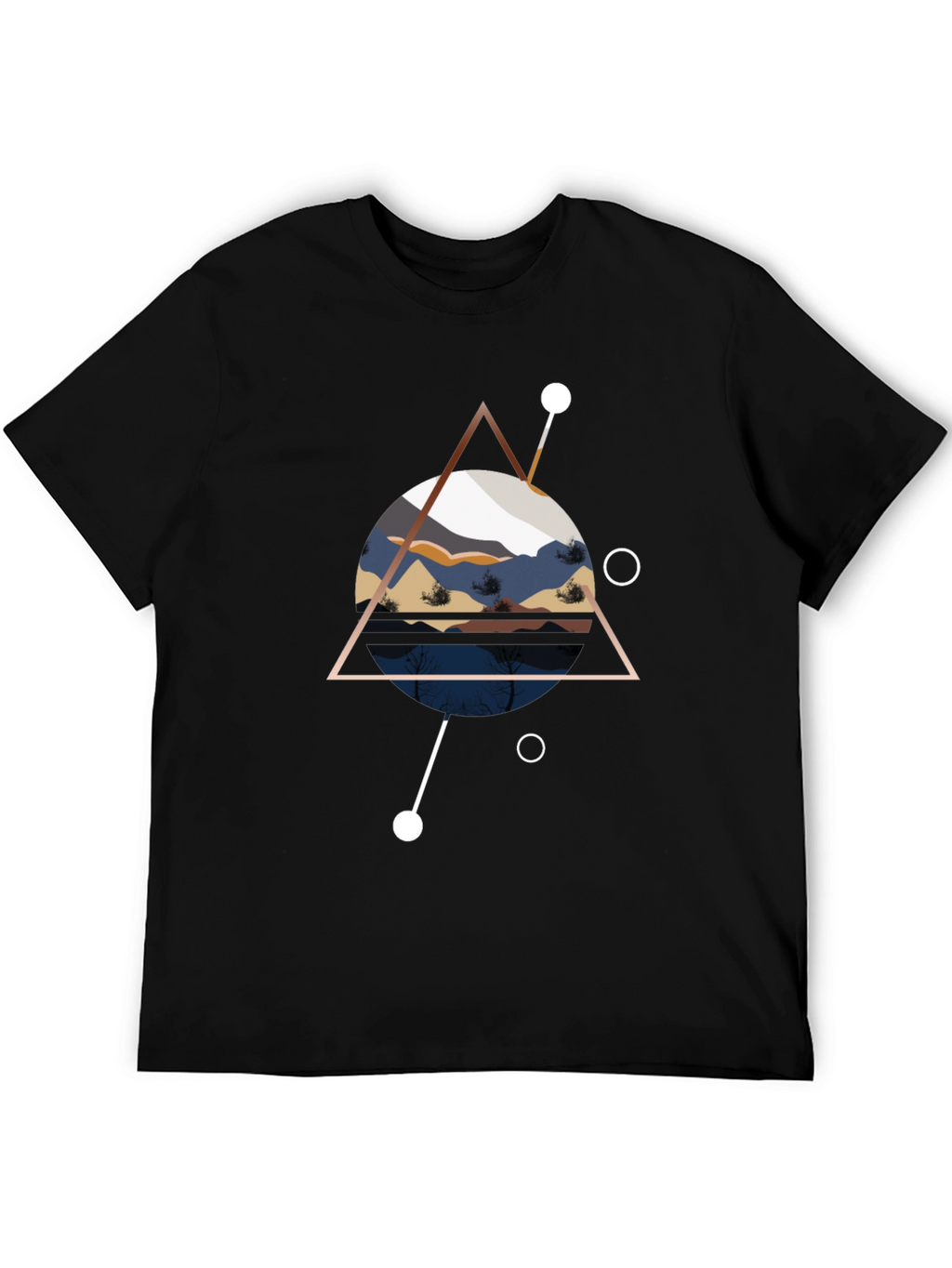 Geometric Mountainscape Black T-Shirt