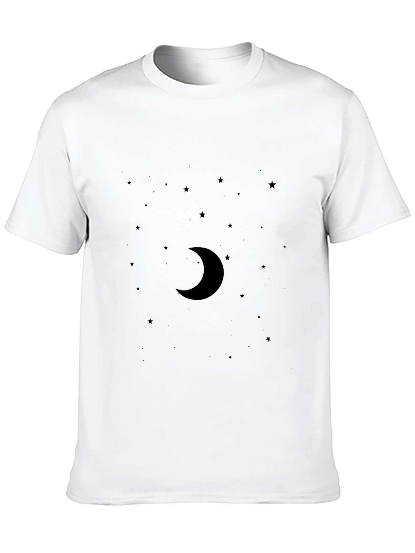 Midnight Moon Graphic Tee - Soft Black Cotton