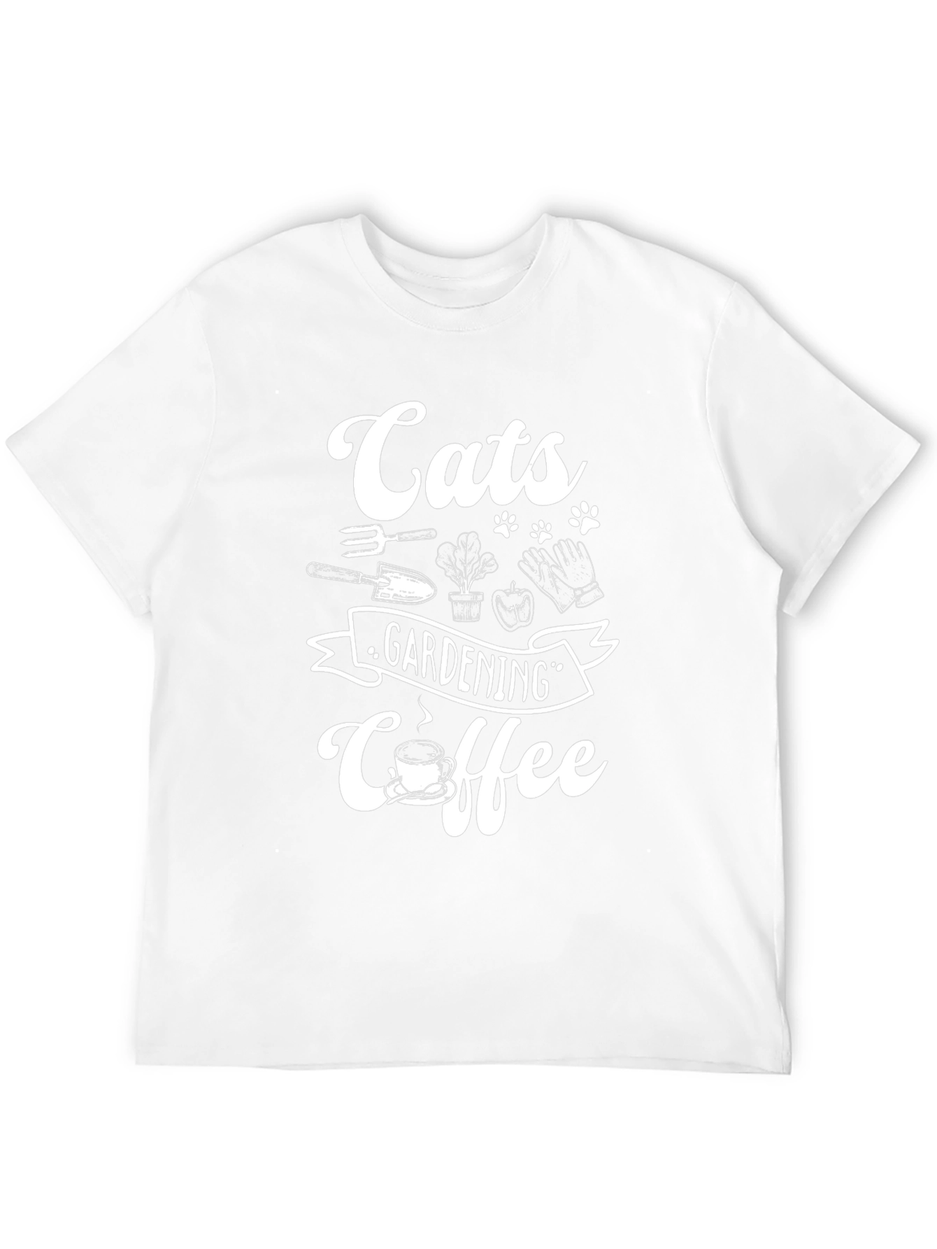 Cats Gardening Coffee Graphic T-Shirt
