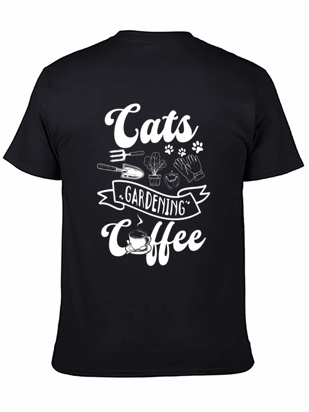 Cats Gardening Coffee Graphic T-Shirt