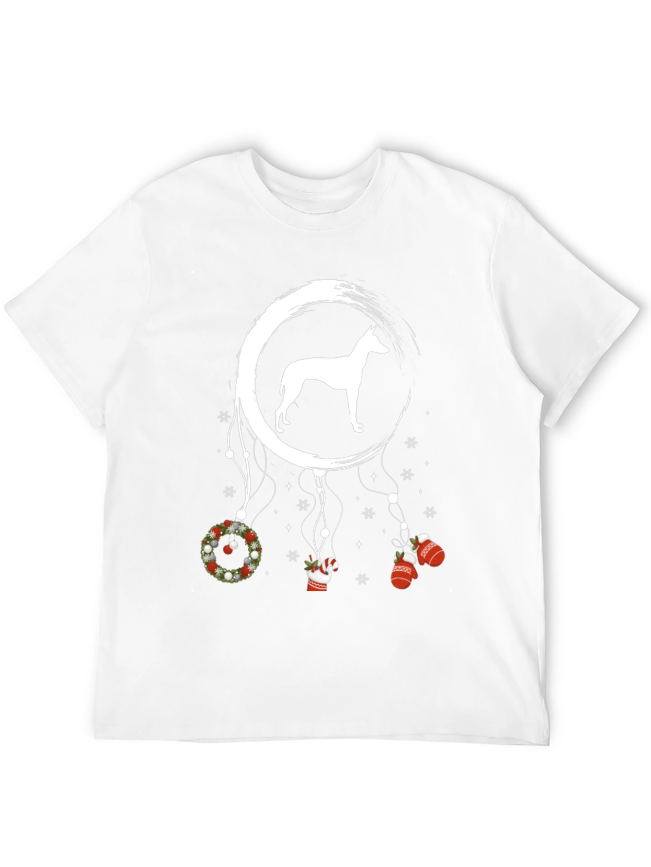Dog Silhouette Christmas Dreamcatcher T-Shirt