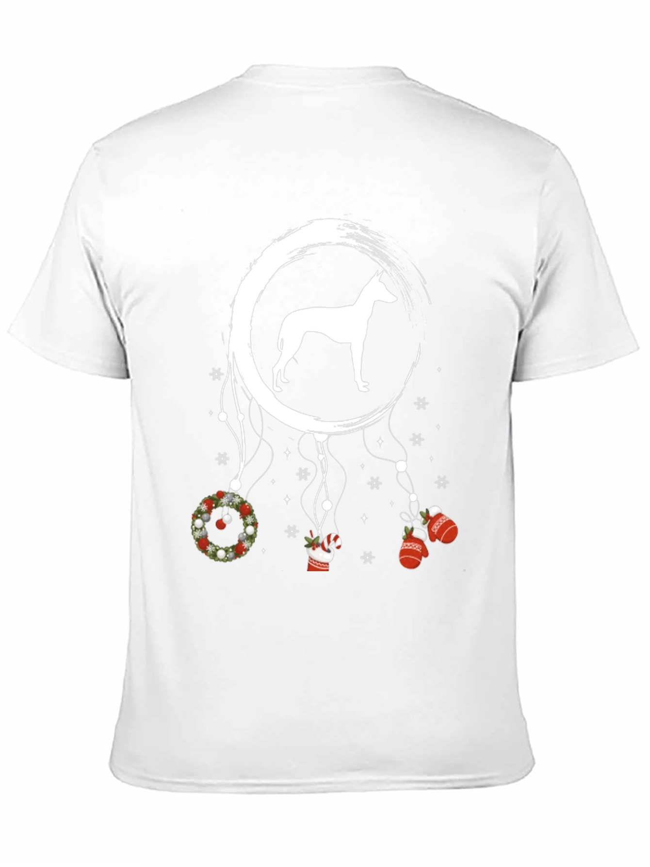 Dog Silhouette Christmas Dreamcatcher T-Shirt