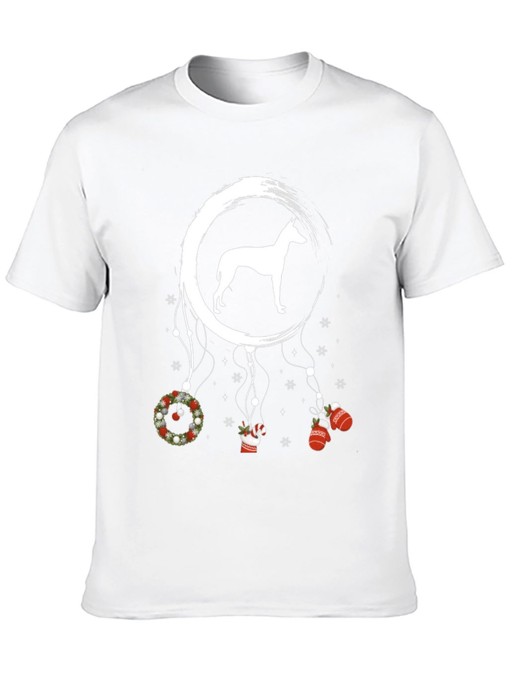 Dog Silhouette Christmas Dreamcatcher T-Shirt