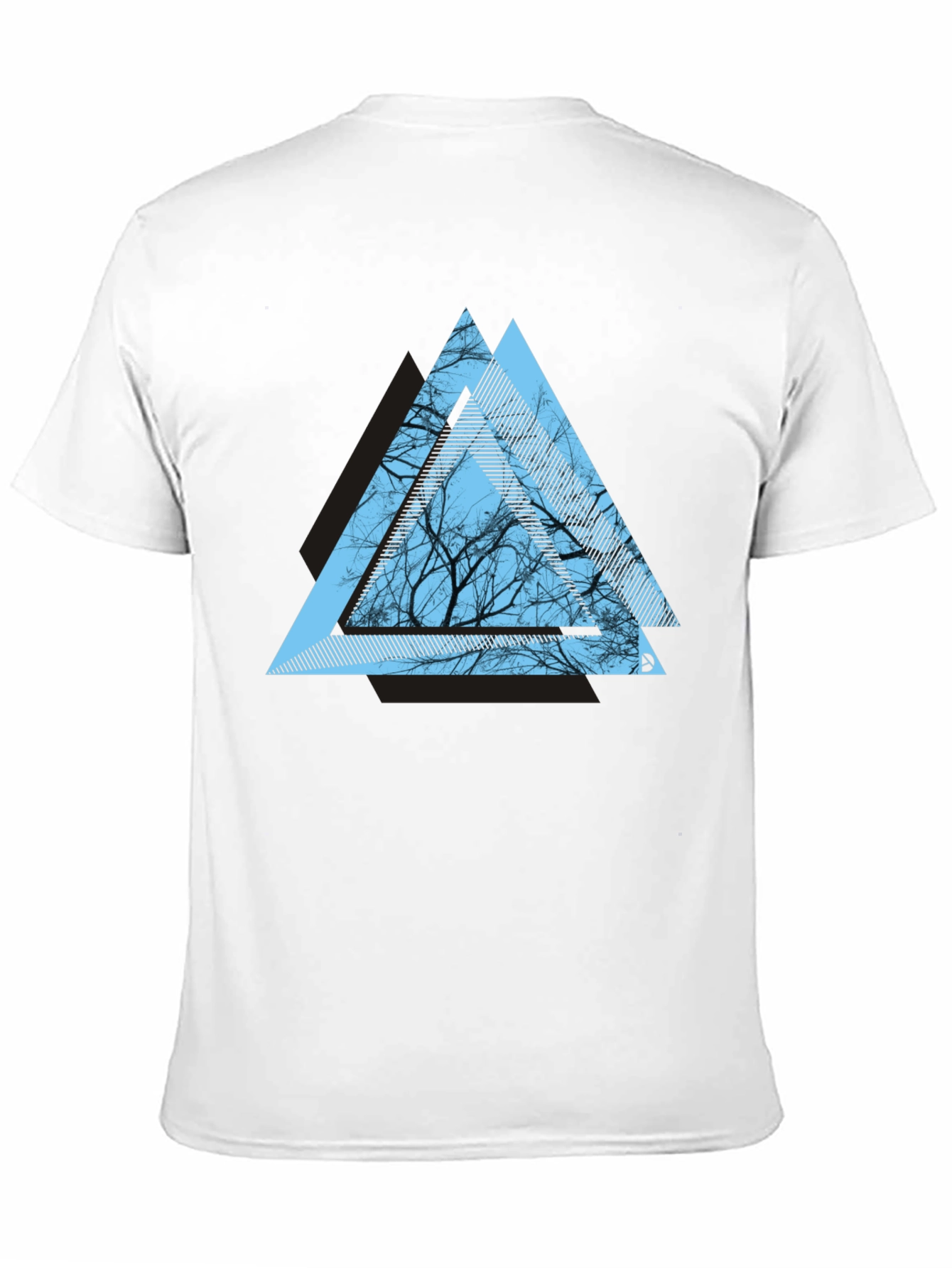 Geometric Tree Graphic Tee - Modern Mens T-Shirt