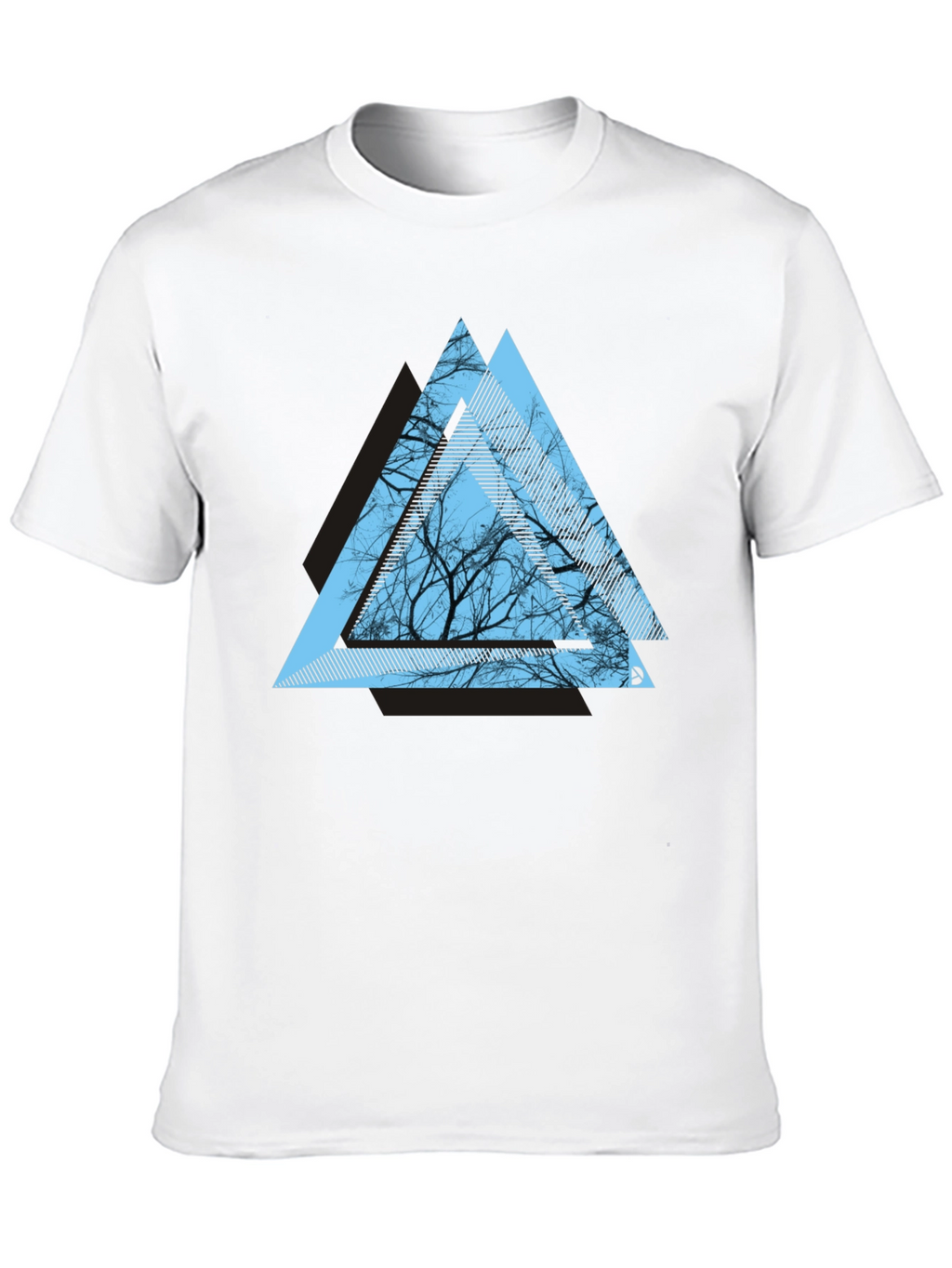 Geometric Tree Graphic Tee - Modern Mens T-Shirt
