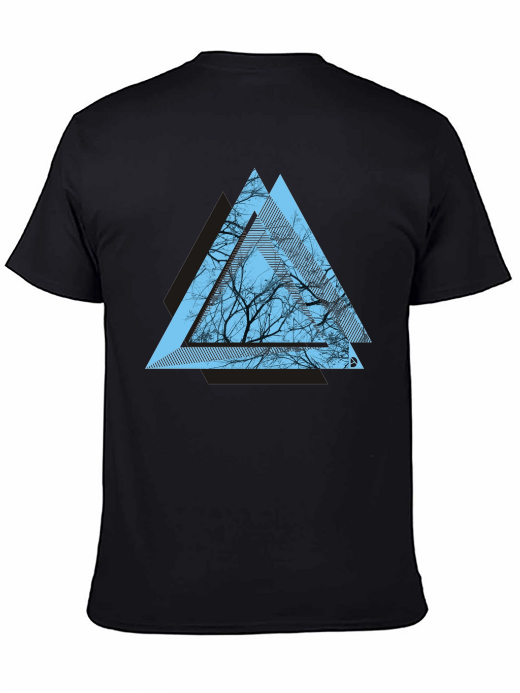 Geometric Tree Graphic Tee - Modern Mens T-Shirt