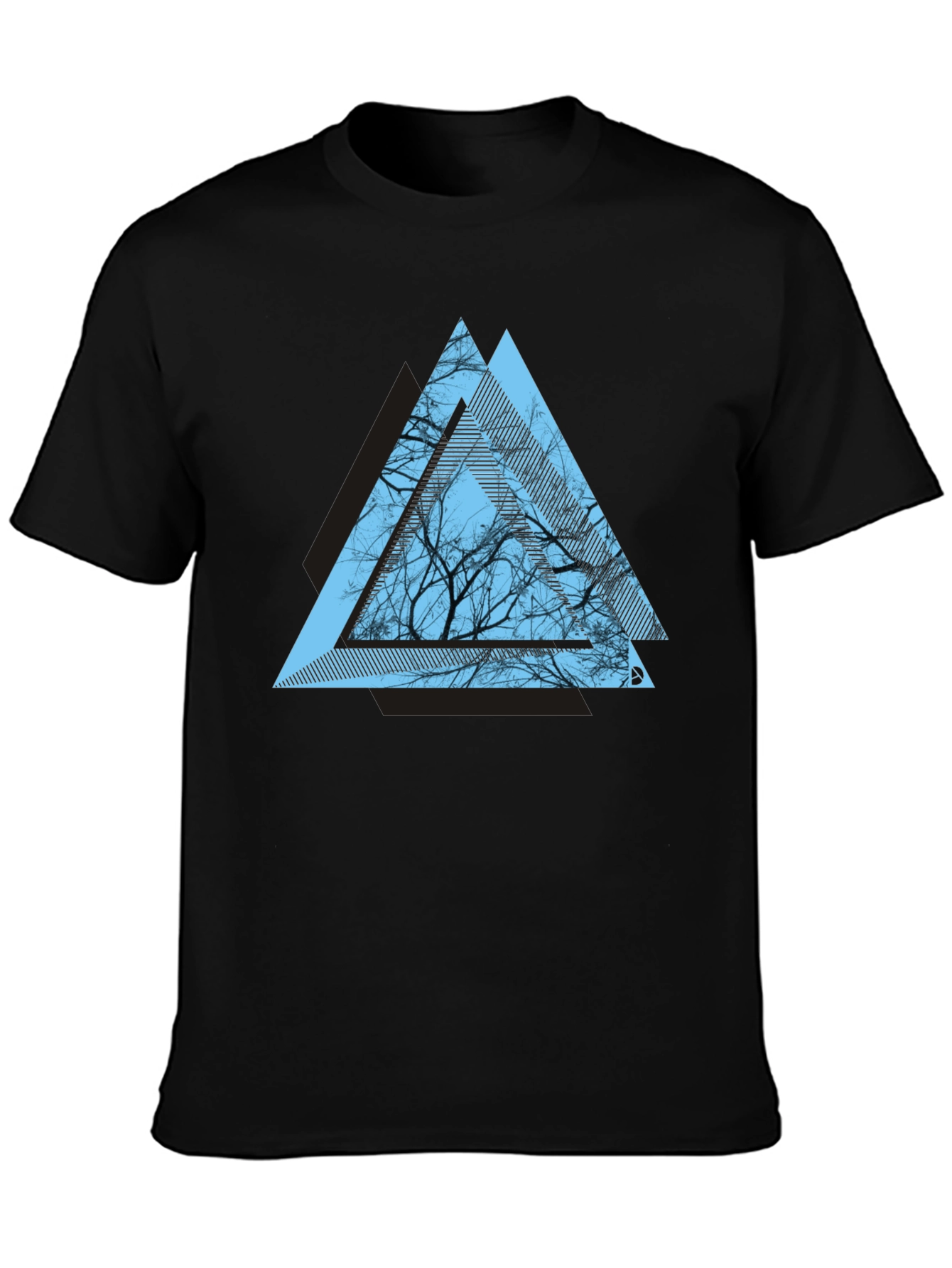 Geometric Tree Graphic Tee - Modern Mens T-Shirt