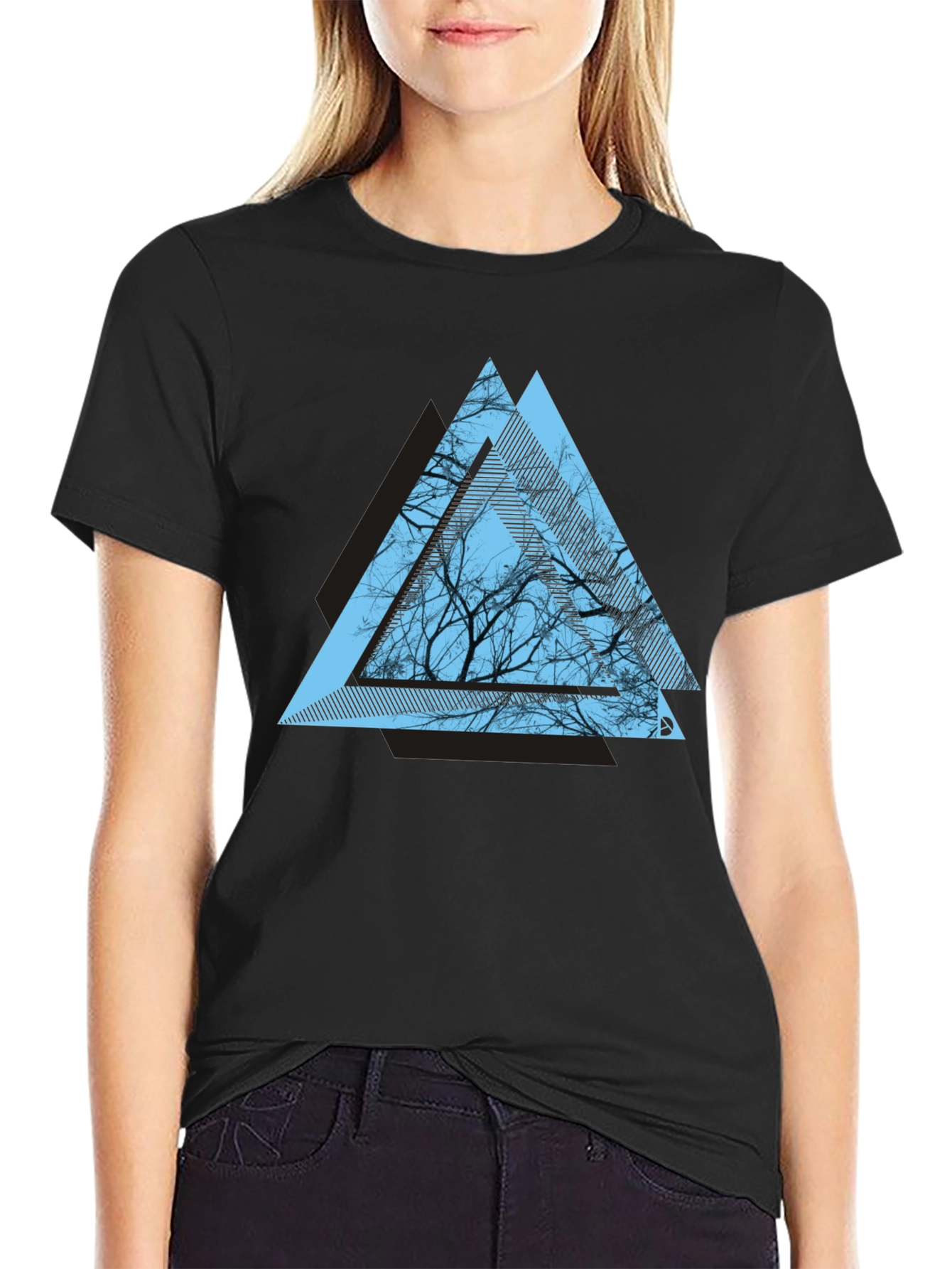 Geometric Tree Graphic Tee - Modern Mens T-Shirt