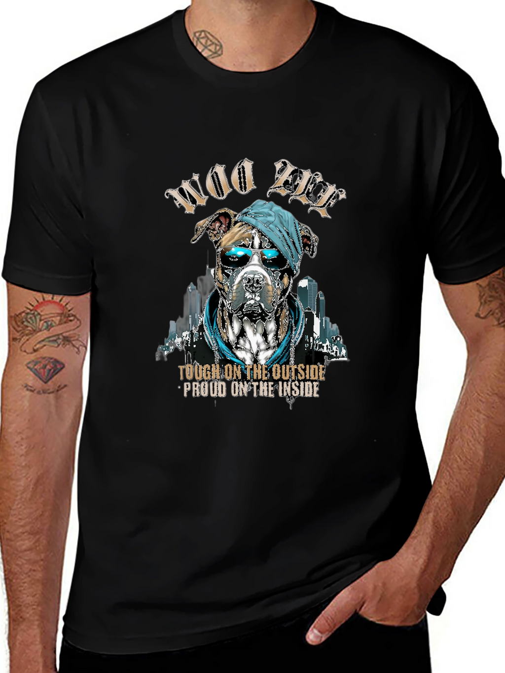 Woo Pitbull T-Shirt: Tough Outside Proud Inside