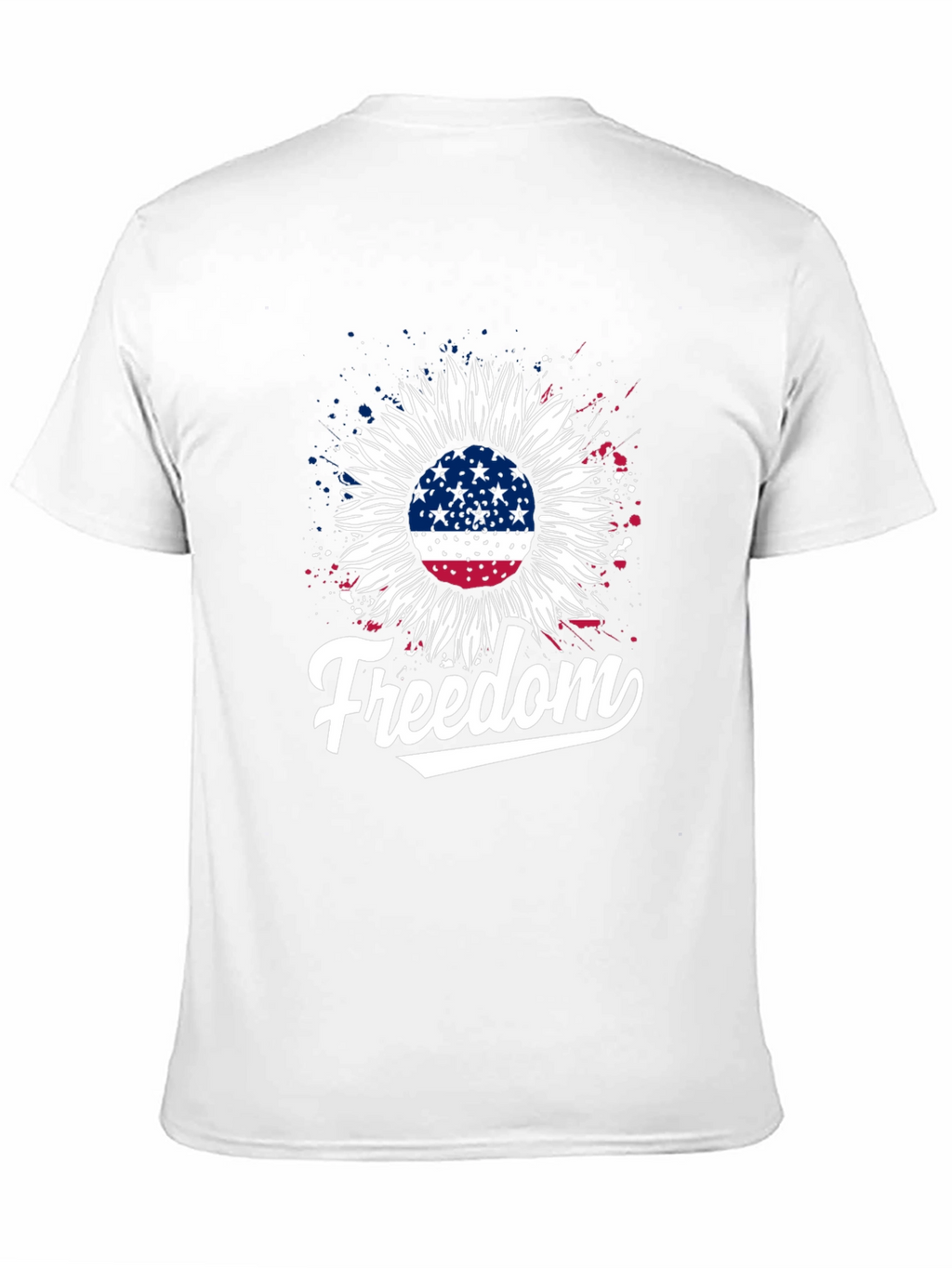 Freedom Sunflower American Flag Graphic T-Shirt
