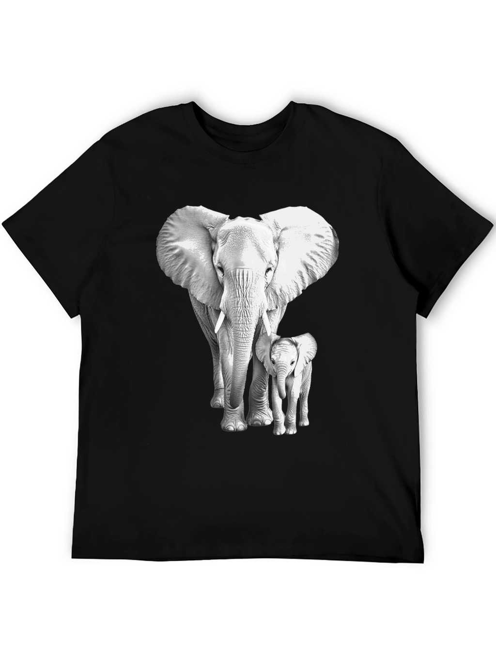 Elephant & Baby Graphic Tee - Soft Cotton Blend