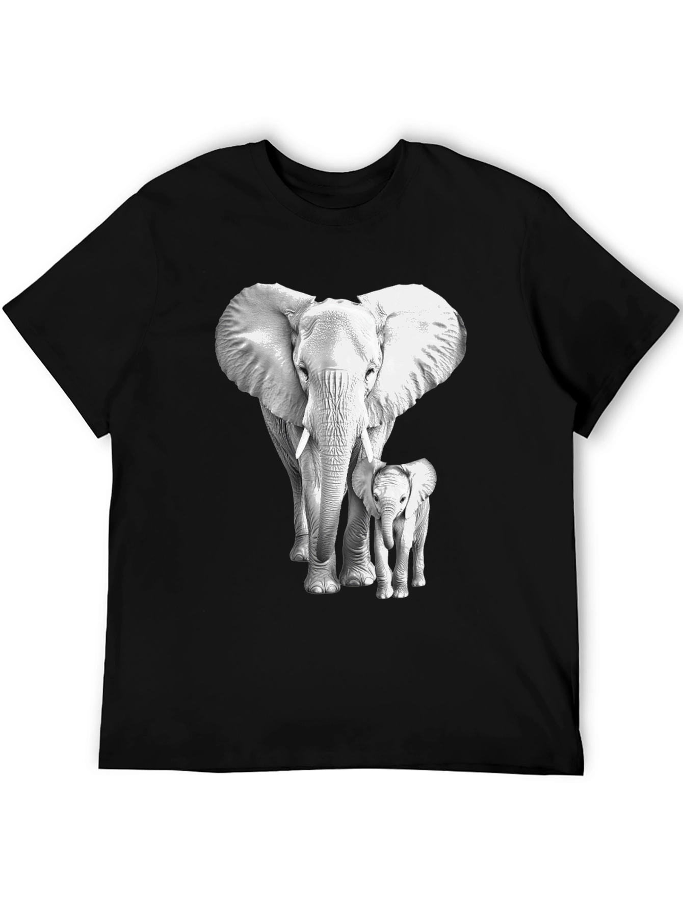 Elephant & Baby Graphic Tee - Soft Cotton Blend