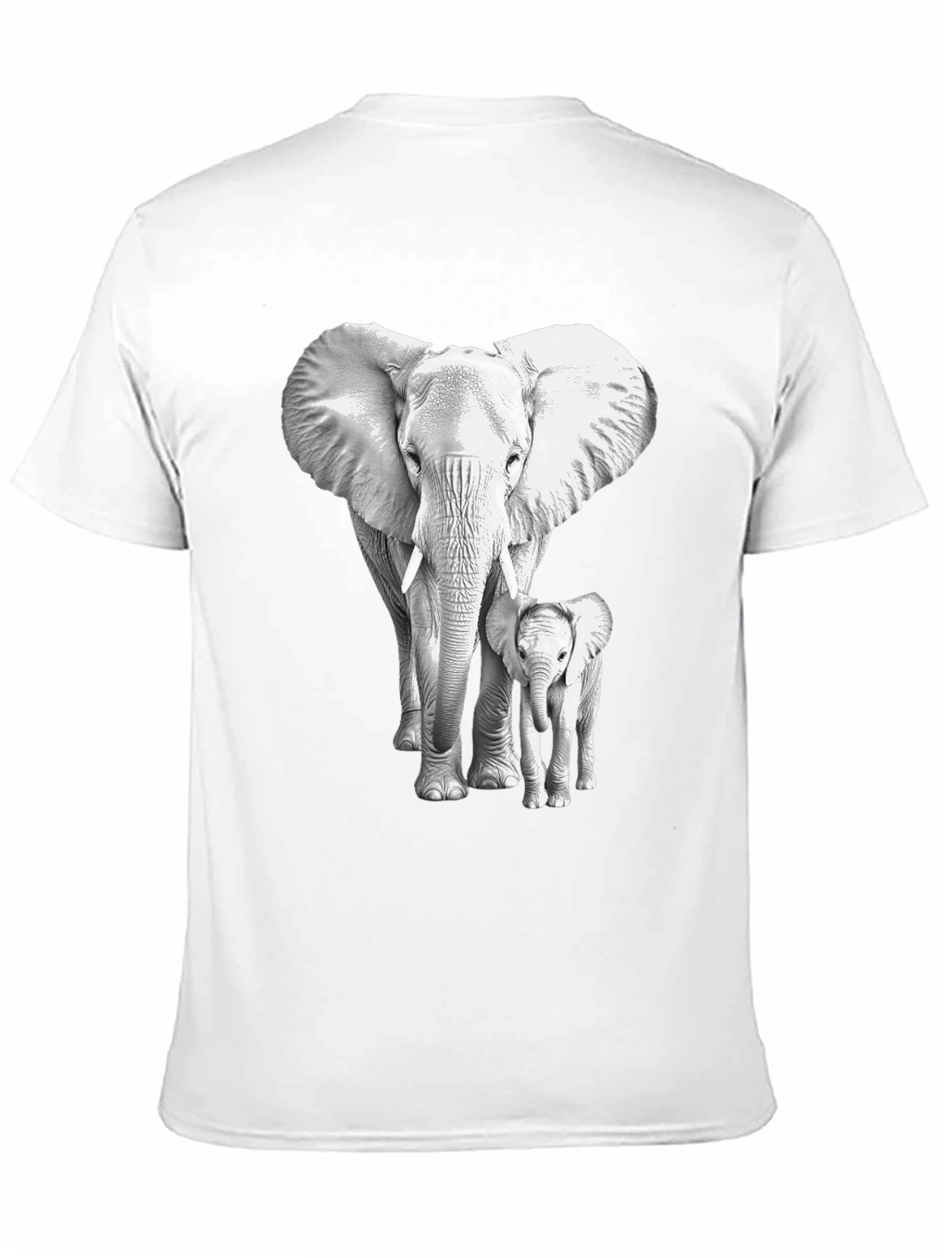 Elephant & Baby Graphic Tee - Soft Cotton Blend