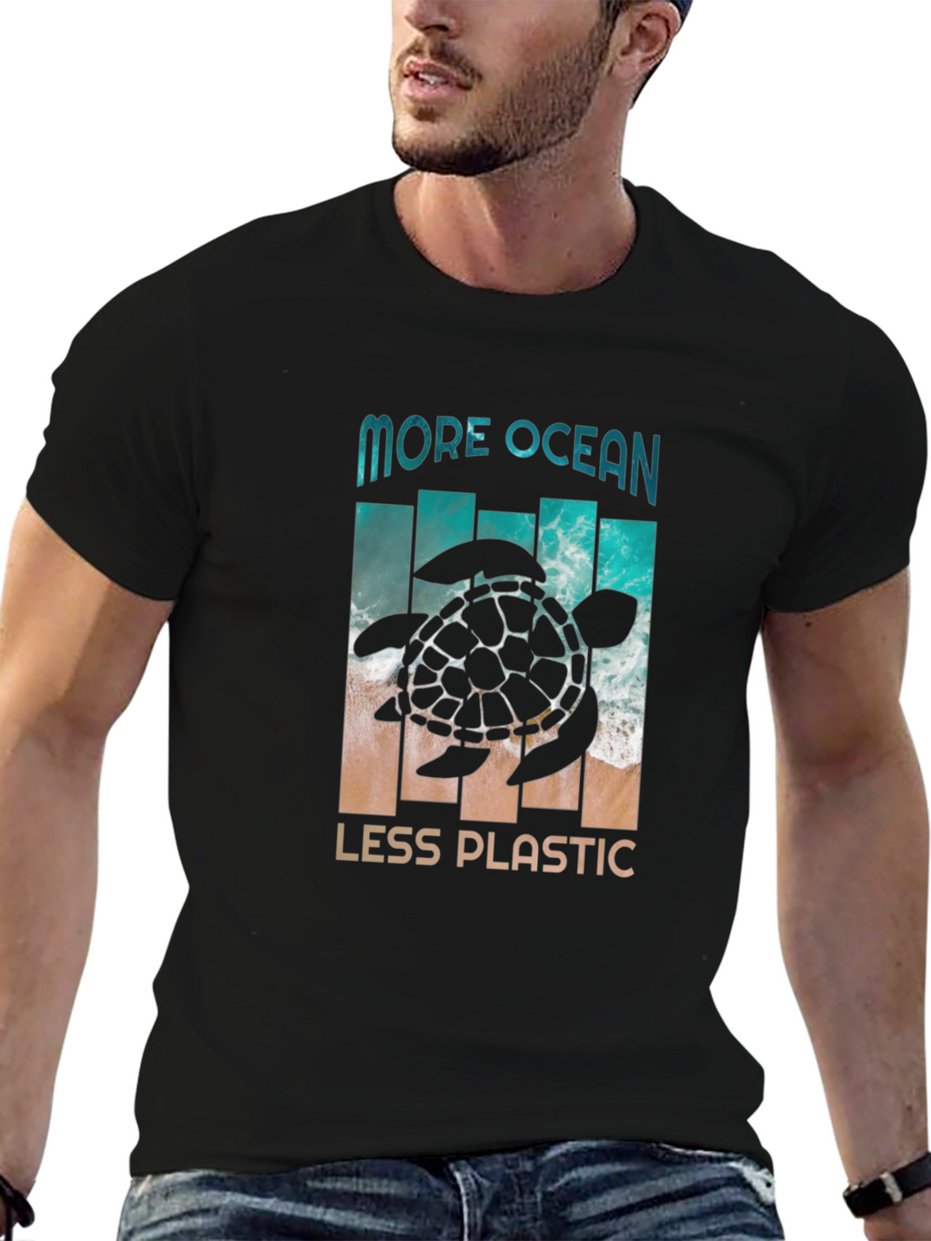 More Ocean Less Plastic Turtle Graphic Tee