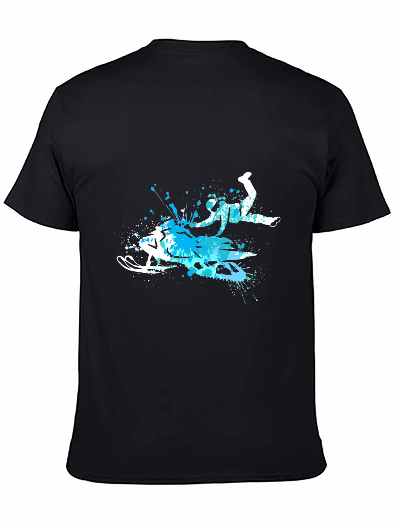 Snowmobile Splash Art Graphic Tee - Cool Sport T-Shirt
