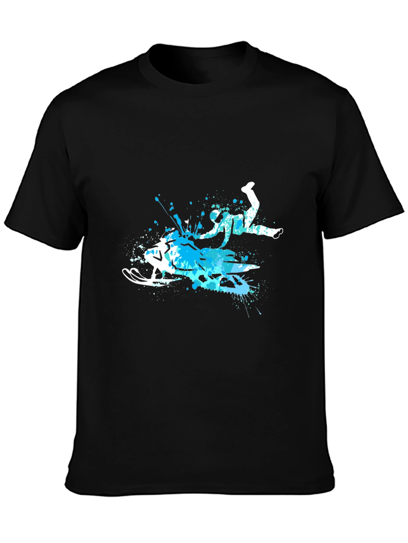 Snowmobile Splash Art Graphic Tee - Cool Sport T-Shirt