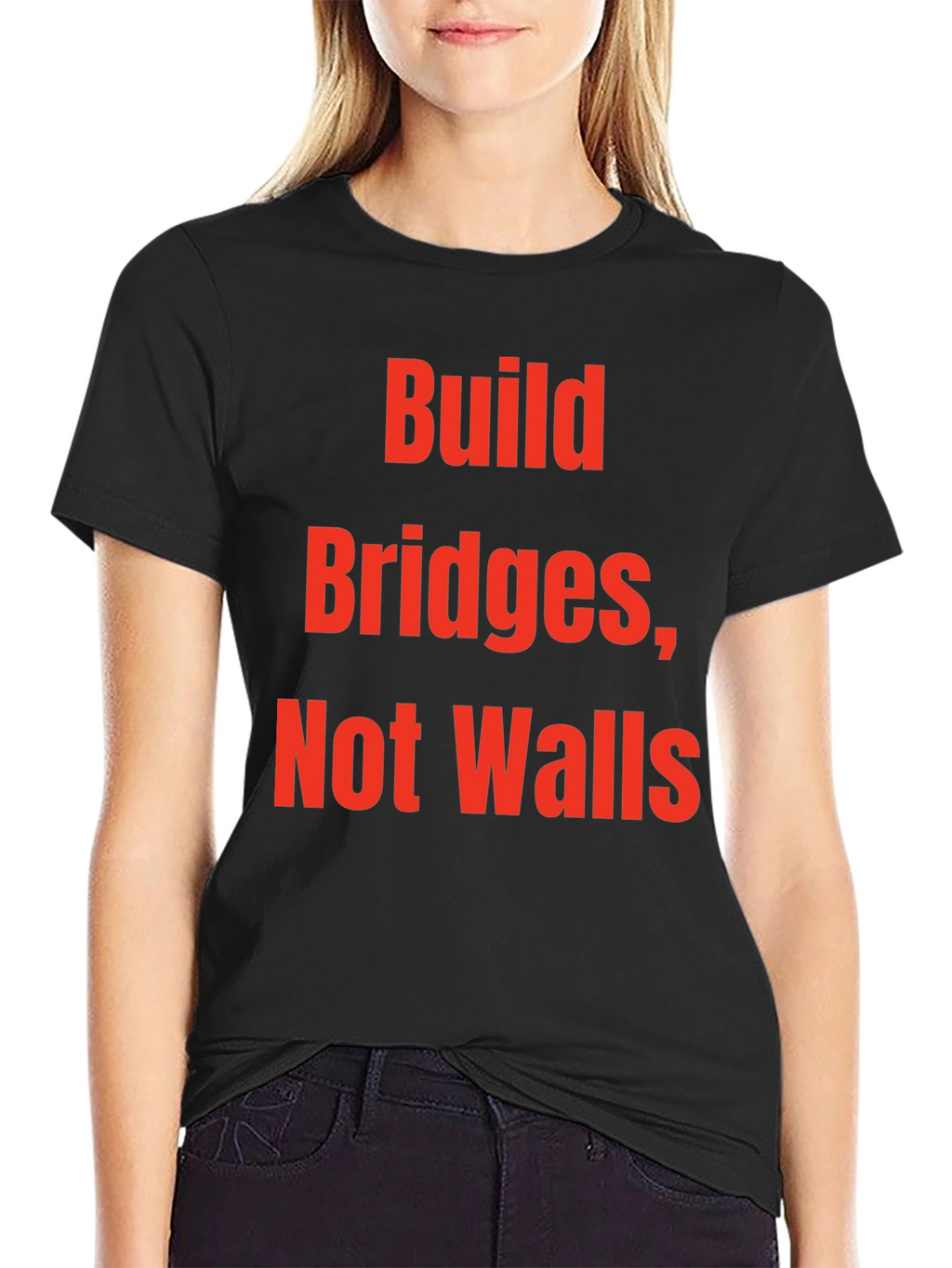 Build Bridges Not Walls Graphic Tee - Black