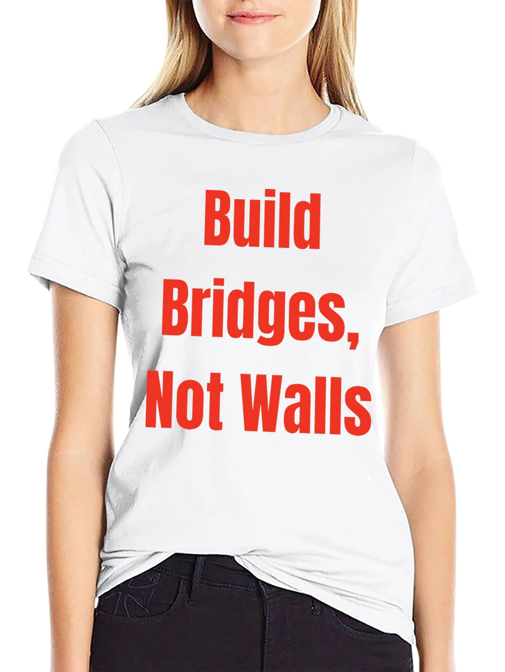 Build Bridges Not Walls Graphic Tee - Black