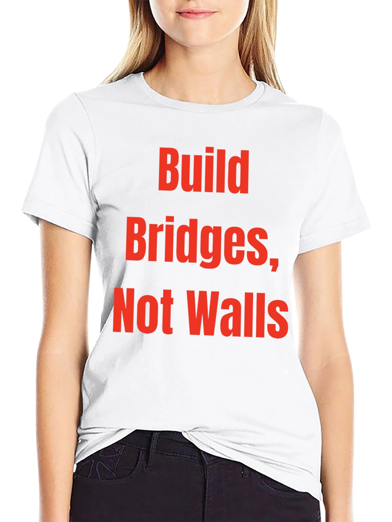 Build Bridges Not Walls Graphic Tee - Black