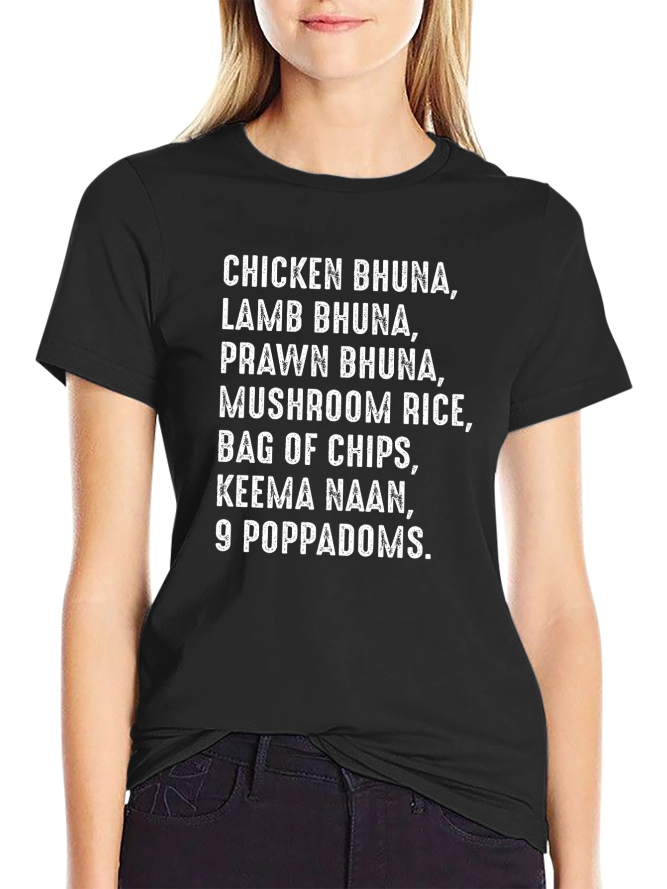 Funny Indian Food Order Black T-Shirt