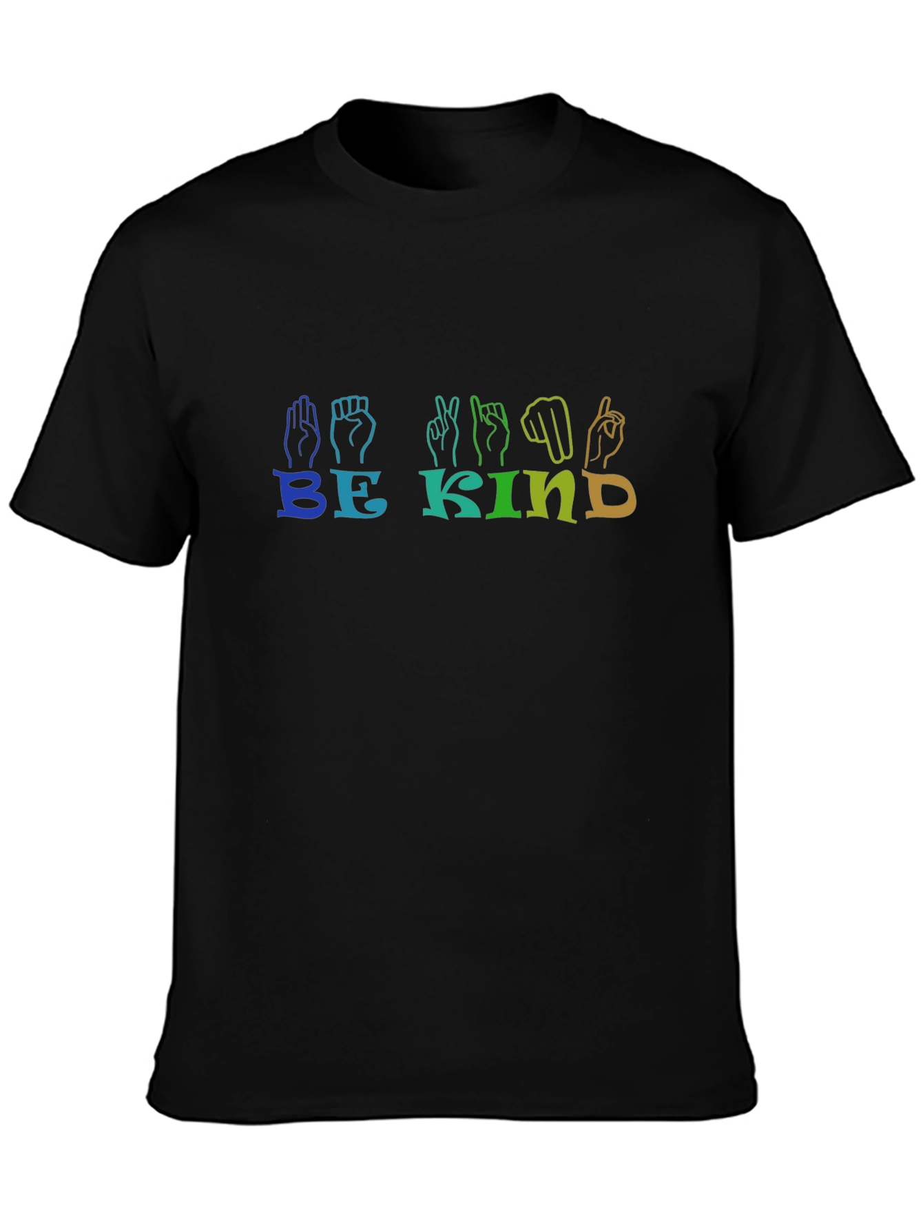 Be Kind ASL T-Shirt - Rainbow Sign Language Graphic Tee