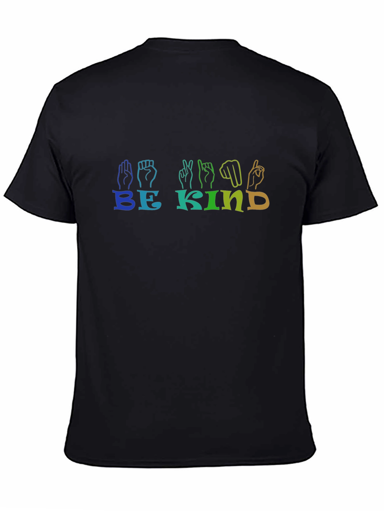 Be Kind ASL T-Shirt - Rainbow Sign Language Graphic Tee