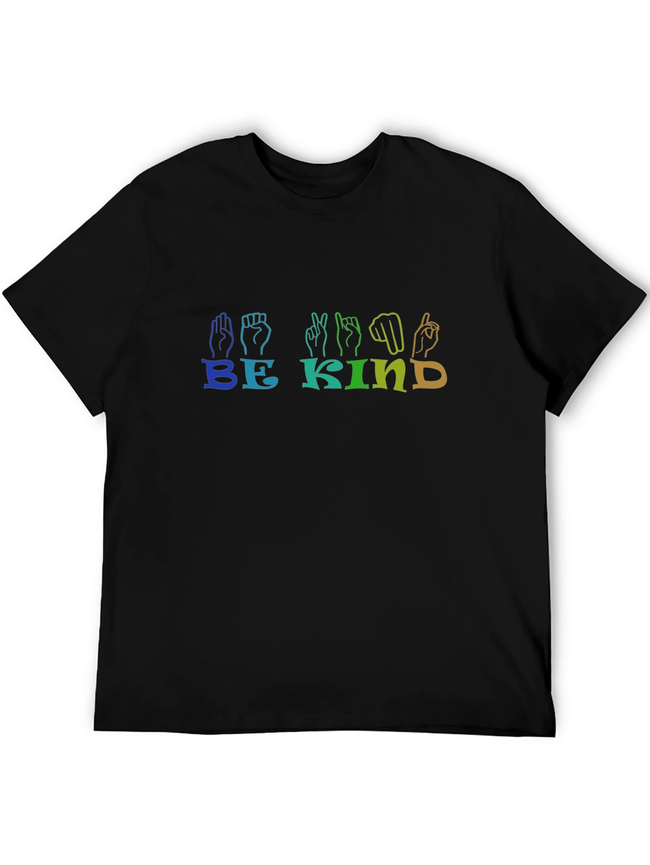 Be Kind ASL T-Shirt - Rainbow Sign Language Graphic Tee