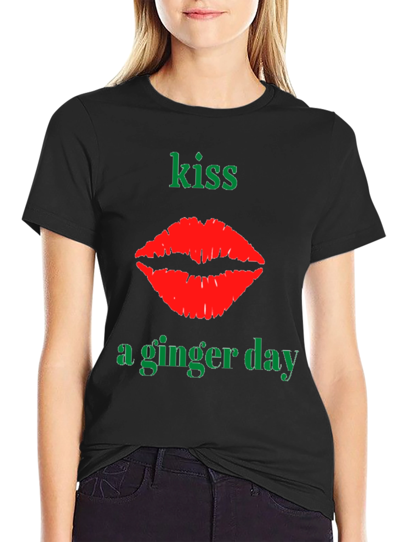 Kiss A Ginger Day T-Shirt - Novelty Graphic Tee