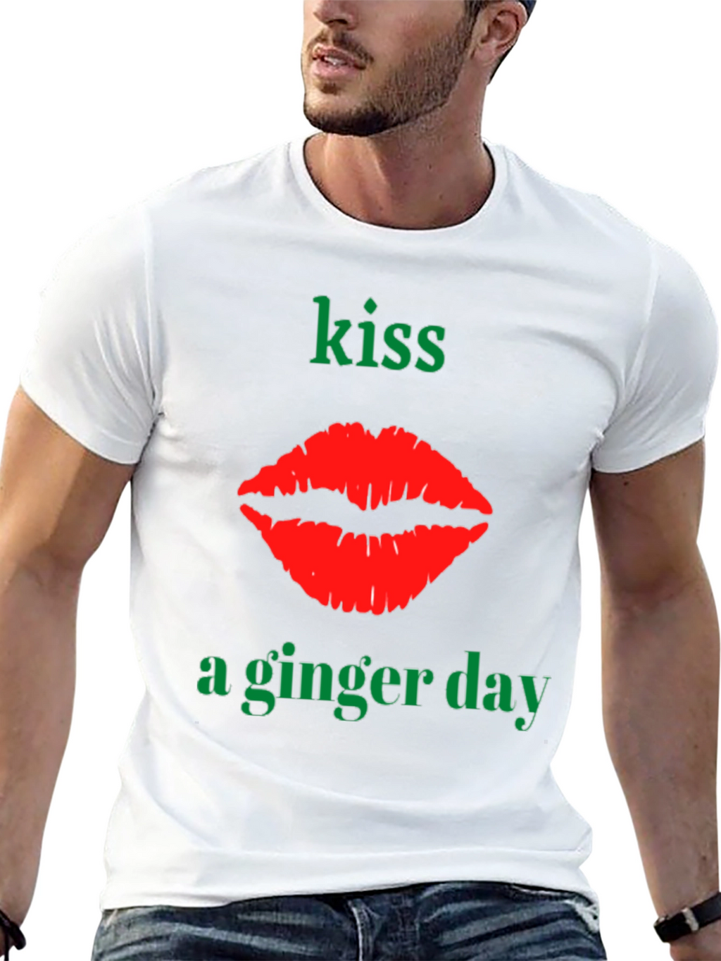 Kiss A Ginger Day T-Shirt - Novelty Graphic Tee