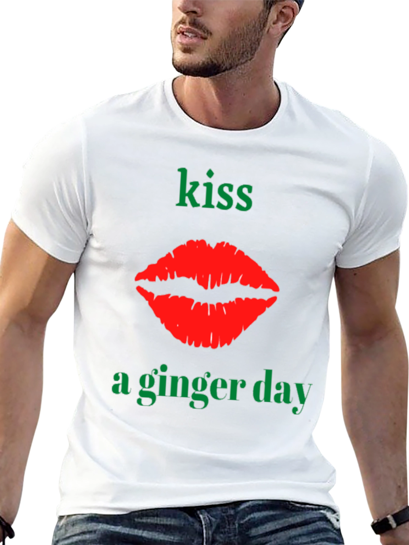 Kiss A Ginger Day T-Shirt - Novelty Graphic Tee