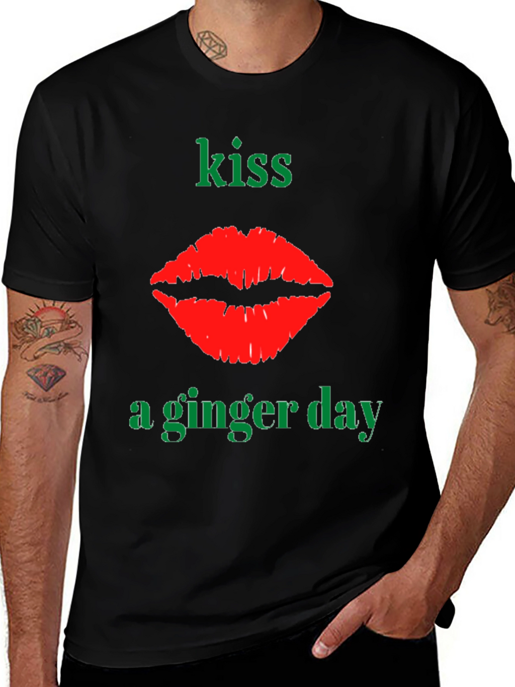 Kiss A Ginger Day T-Shirt - Novelty Graphic Tee