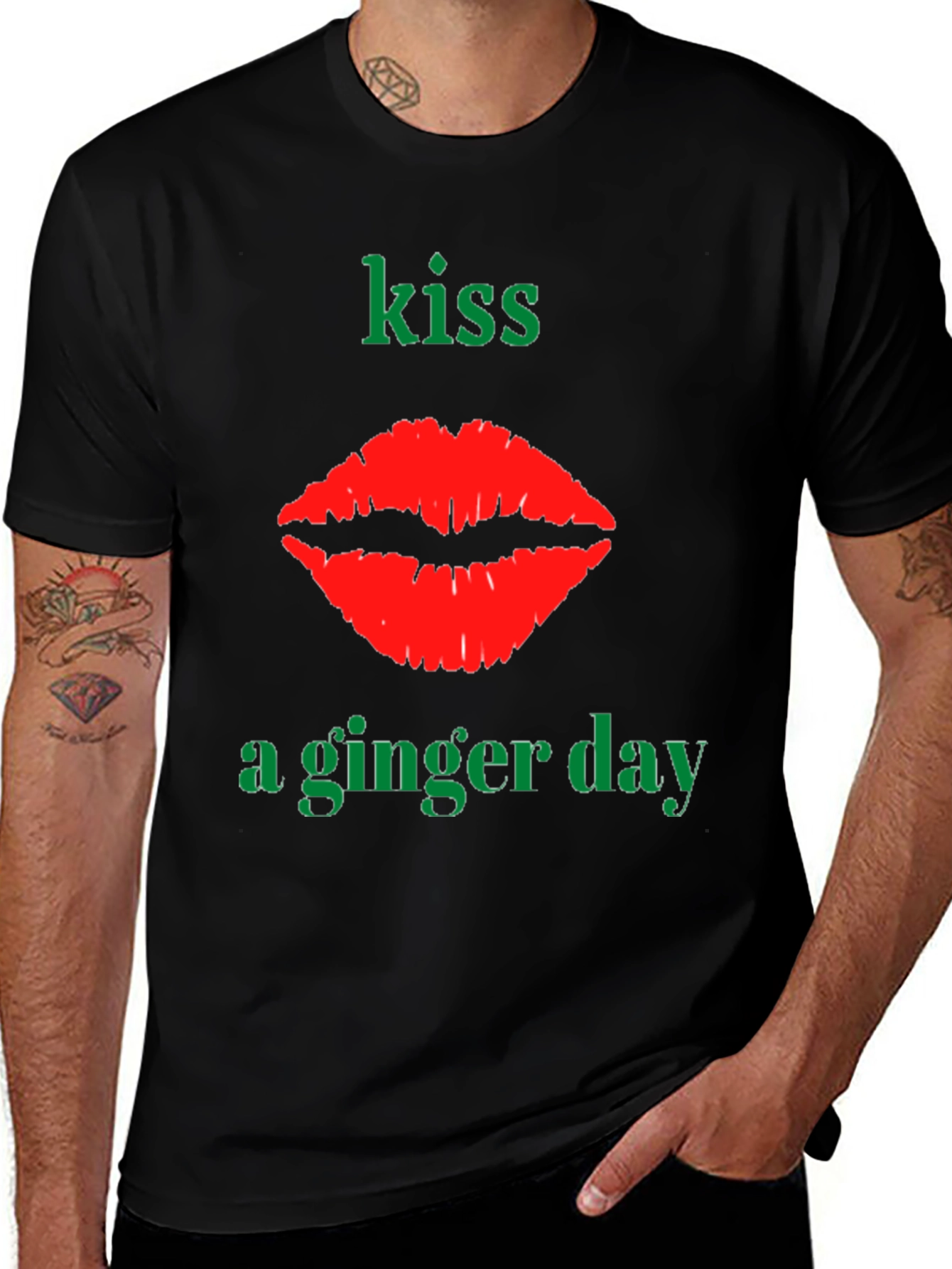 Kiss A Ginger Day T-Shirt - Novelty Graphic Tee
