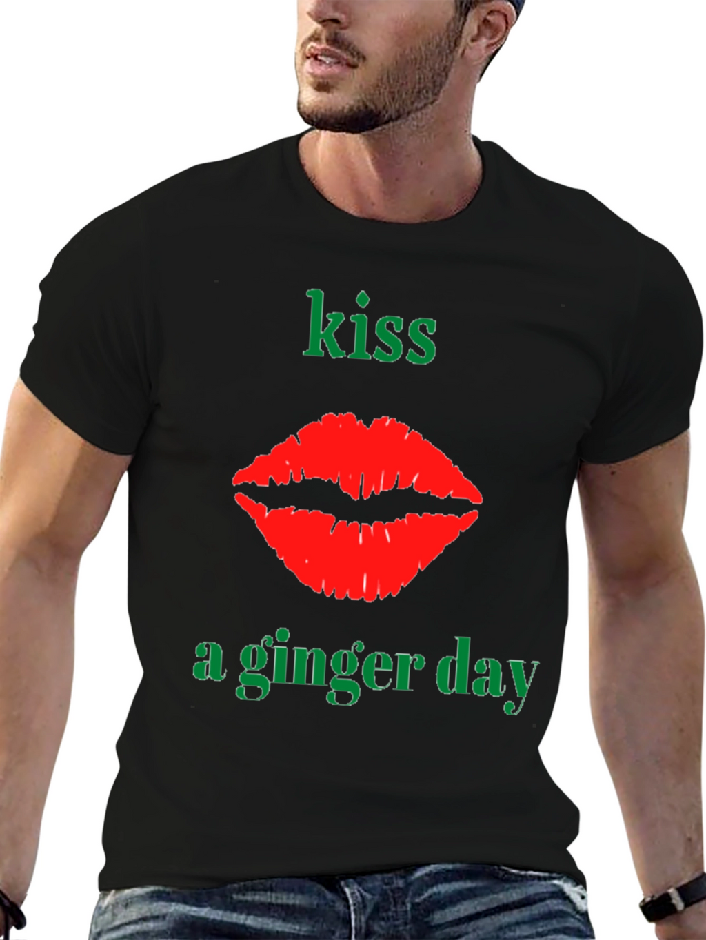 Kiss A Ginger Day T-Shirt - Novelty Graphic Tee