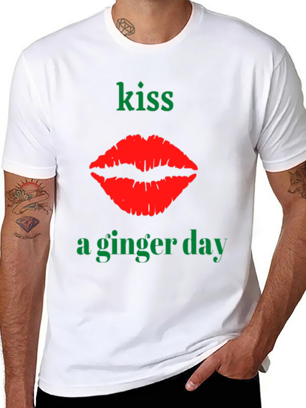 Kiss A Ginger Day T-Shirt - Novelty Graphic Tee