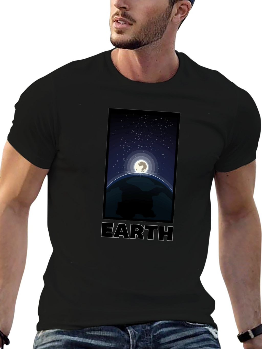 Earth Graphic T-Shirt - Night Sky Design