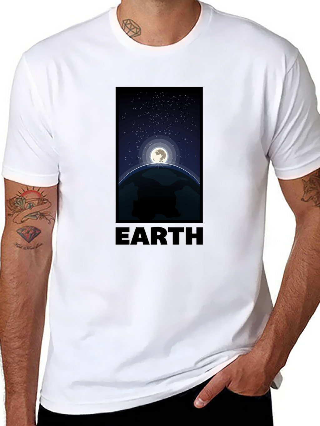 Earth Graphic T-Shirt - Night Sky Design