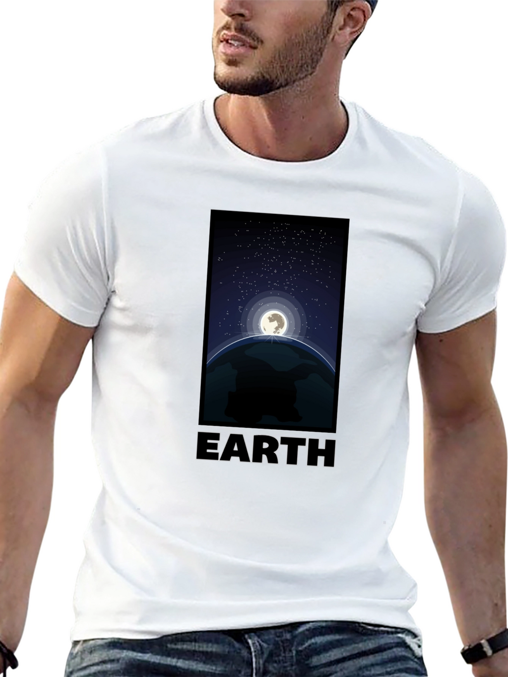 Earth Graphic T-Shirt - Night Sky Design