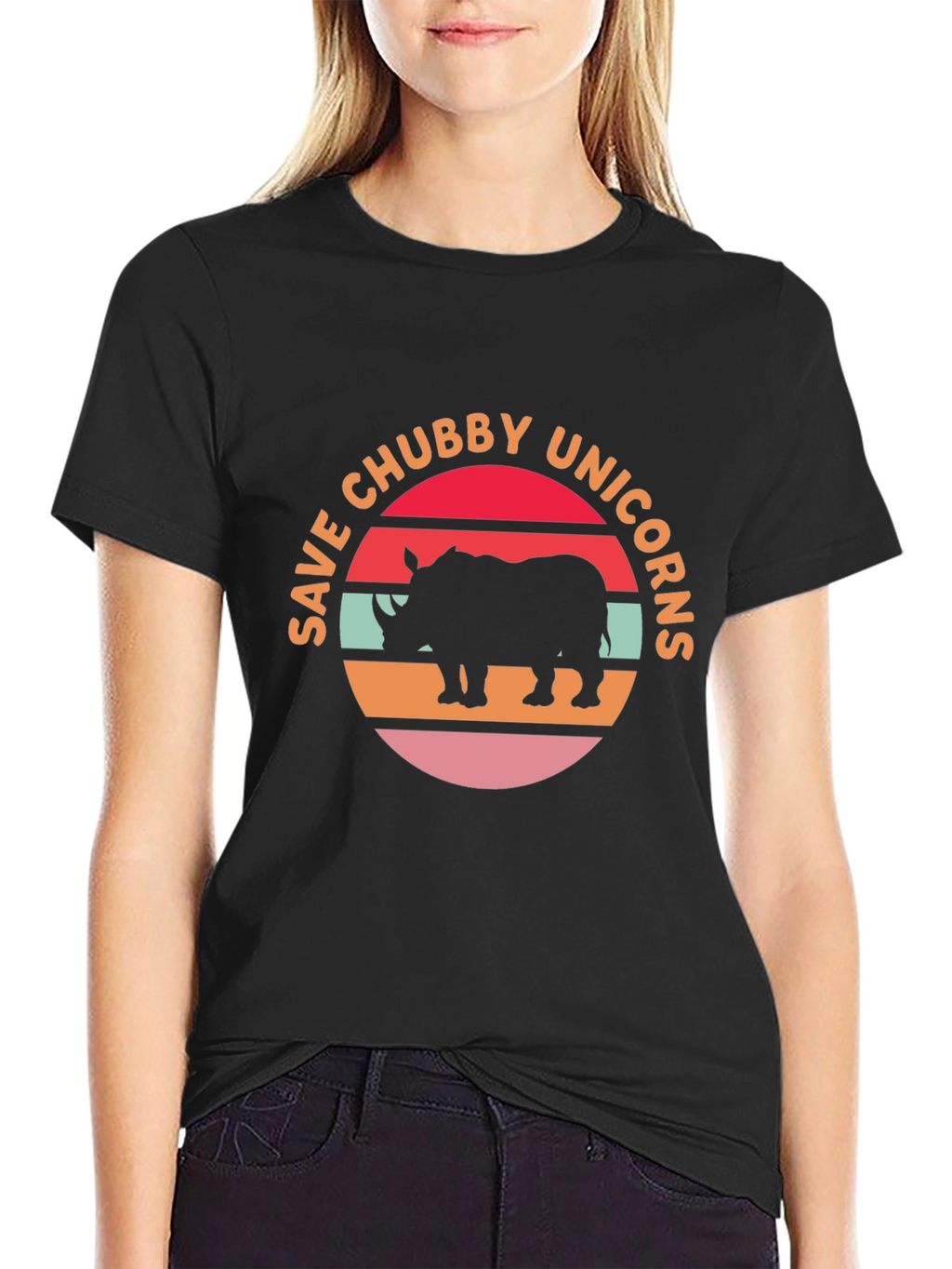 Save Chubby Unicorns Retro Graphic T-Shirt