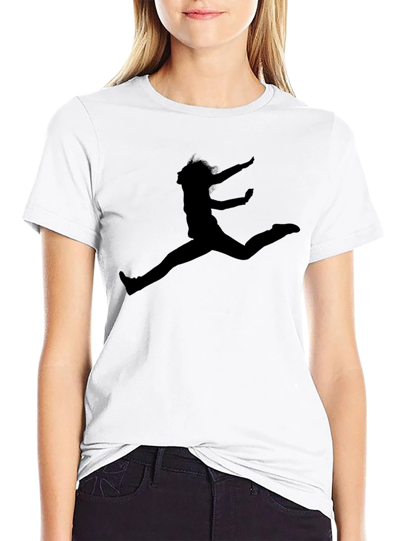 Silhouette Jumper Graphic Black T-Shirt