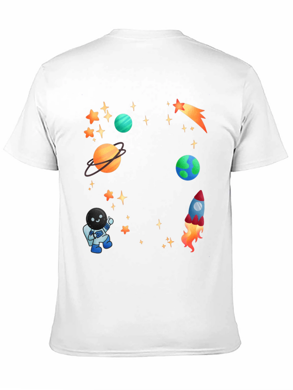 Space Adventure T-Shirt: Planets Rocket & Astronaut