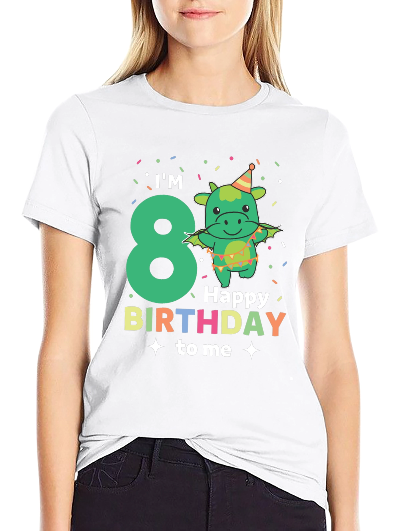 Im 8 Happy Birthday Dragon Kids T-Shirt