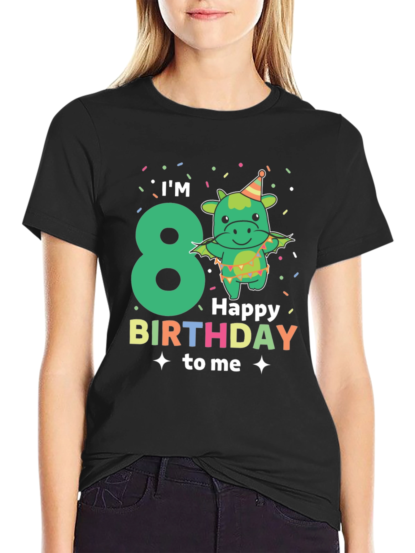 Im 8 Happy Birthday Dragon Kids T-Shirt