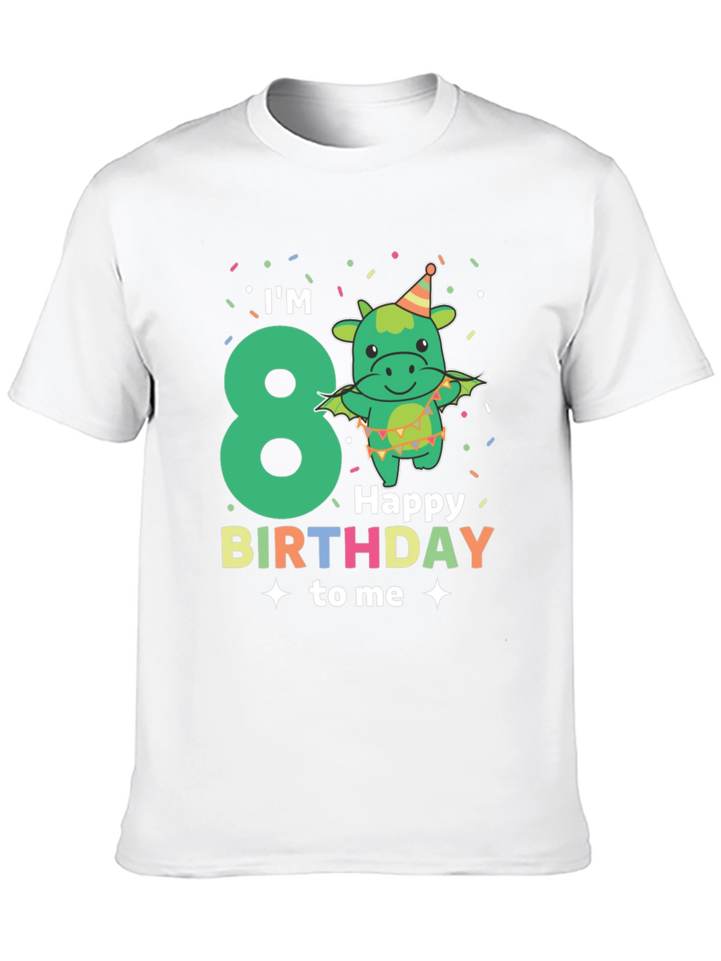 Im 8 Happy Birthday Dragon Kids T-Shirt